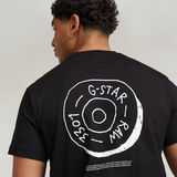 G-STAR Outlet Button Illustration T-Shirt Black