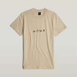 G-STAR Outlet Handwriting Back Print T-Shirt Beige