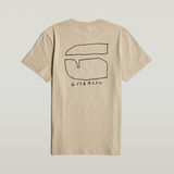 G-STAR Outlet Handwriting Back Print T-Shirt Beige