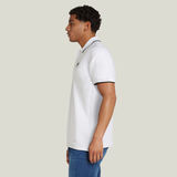 G-STAR Outlet Chest Logo Striped Polo White