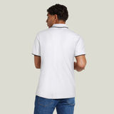 G-STAR Outlet Chest Logo Striped Polo White