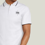 G-STAR Outlet Chest Logo Striped Polo White