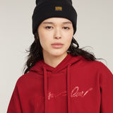 G-STAR Outlet G-Script Oversized Hooded Sweater Red