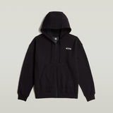 G-STAR Outlet Multi Zip Thru Loose Hooded Sweater Black