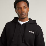 G-STAR Outlet Multi Zip Thru Loose Hooded Sweater Black