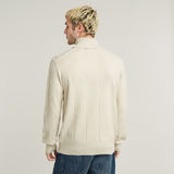 G-STAR Outlet Zig-Zag Structure Turtle Knitted Sweater White