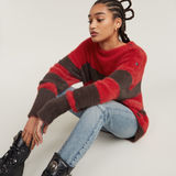 G-STAR Outlet Fuzzy Stripe Loose Knitted Sweater Multi color