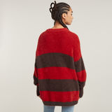 G-STAR Outlet Fuzzy Stripe Loose Knitted Sweater Multi color