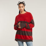 G-STAR Outlet Fuzzy Stripe Loose Knitted Sweater Multi color