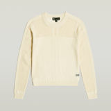 G-STAR Outlet Pointelle Knitted Sweater White