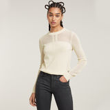 G-STAR Outlet Pointelle Knitted Sweater White