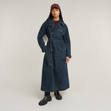 G-STAR Outlet Long Biker Trench Dark blue