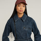 G-STAR Outlet Long Biker Trench Dark blue