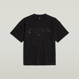 G-STAR Outlet Shiny Print Loose Top Black
