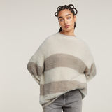 G-STAR Outlet Fuzzy Stripe Loose Knitted Sweater Multi color