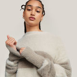 G-STAR Outlet Fuzzy Stripe Loose Knitted Sweater Multi color