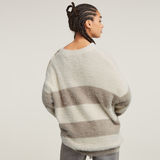 G-STAR Outlet Fuzzy Stripe Loose Knitted Sweater Multi color