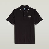 G-STAR Outlet Chest Logo Striped Polo Black