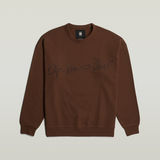 G-STAR Outlet Chenille G-Script Loose Sweater Brown