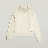 G-STAR Outlet Asymmetric Zip Snug Sweater White