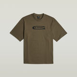 G-STAR Outlet Camiseta Old Skool Logo Boxy Marrón