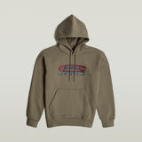 G-STAR Outlet Old Skool Logo Hooded Sweater Brown