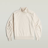 G-STAR Outlet Asymmetric Button Mock Sweater White