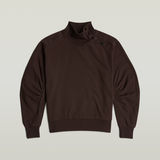 G-STAR Outlet Asymmetric Button Mock Sweater Brown