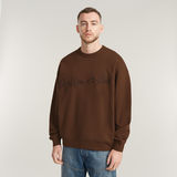 G-STAR Outlet Chenille G-Script Loose Sweater Brown