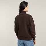 G-STAR Outlet Asymmetric Button Mock Sweater Brown