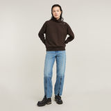 G-STAR Outlet Asymmetric Button Mock Sweater Brown