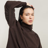 G-STAR Outlet Asymmetric Button Mock Sweater Brown