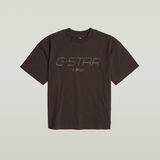 G-STAR Outlet Shiny Print Loose Top Brown
