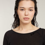 G-STAR Outlet Top Low Back Slim 3\4 Sleeve Negro