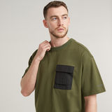 G-STAR Outlet Woven Mix Pocket Loose T-Shirt Green