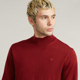 G-STAR Outlet Premium Core Mock Neck Knitted Sweater Red
