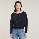 G-STAR Outlet Batwing Velvet Loose Sweater Dark blue