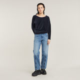 G-STAR Outlet Batwing Velvet Loose Sweater Dark blue
