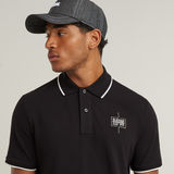 G-STAR Outlet Chest Logo Striped Polo Black