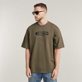 G-STAR Outlet Camiseta Old Skool Logo Boxy Marrón
