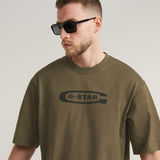 G-STAR Outlet Camiseta Old Skool Logo Boxy Marrón