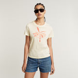 G-STAR Outlet Summer Graphic Top Beige