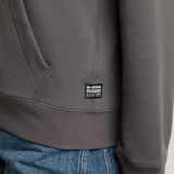 G-STAR Outlet Chest Graphic Hooded Zip Thru Sweater Grey