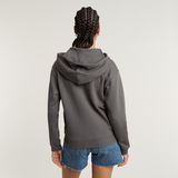 G-STAR Outlet Chest Graphic Hooded Zip Thru Sweater Grey