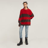 G-STAR Outlet Fuzzy Stripe Loose Knitted Sweater Multi color