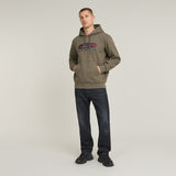 G-STAR Outlet Old Skool Logo Hooded Sweater Brown