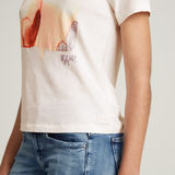 G-STAR Outlet Abstract Water Color Print Top White