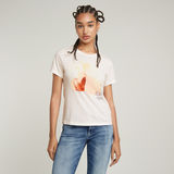 G-STAR Outlet Abstract Water Color Print Top White