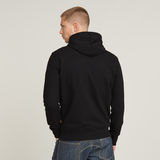 G-STAR Outlet Logo Hooded Zip Thru Jacket Black