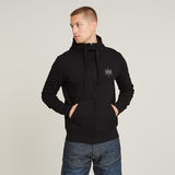 G-STAR Outlet Logo Hooded Zip Thru Jacket Black